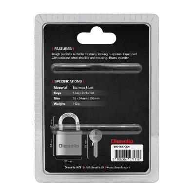 Hængelås 38 mm Rustfri Stål